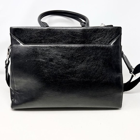 Calvin Klein Black Faux Leather Tablet / Business / Oversize Purse Convertible - Picture 4 of 13